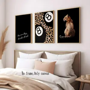 3pcs Leopard Print Canvas Poster Decorations, Wall Art Decoration, Frameless High-Quality Posters, Decorative Artwork, Ideal Gift for Friends and Family
