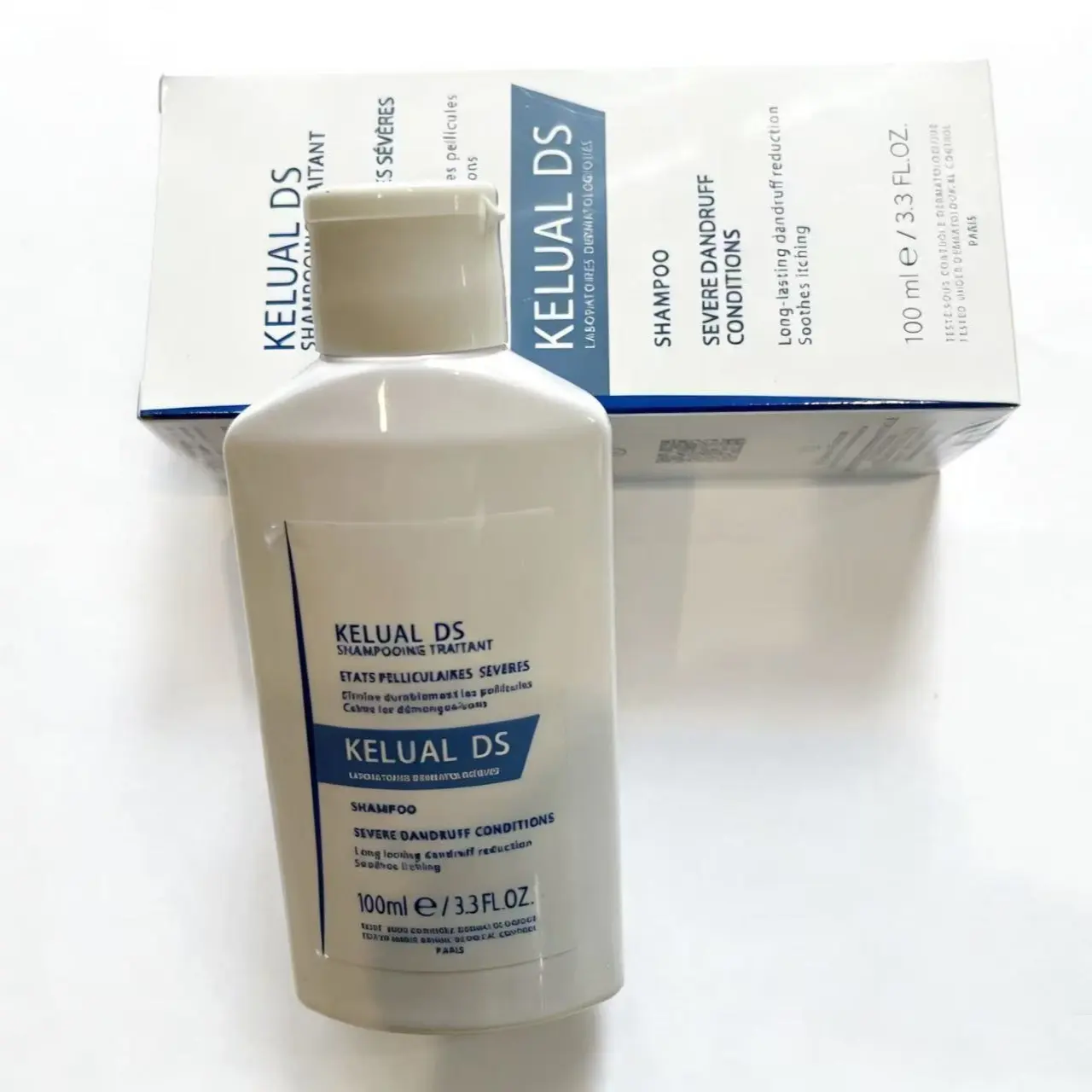 KELUAL DS Shampoo, Anti-Dandruff Treatment for Severe Dandruff, Long-Lasting Scalp Relief & Flake Control, 3.3 Fluid Ounce