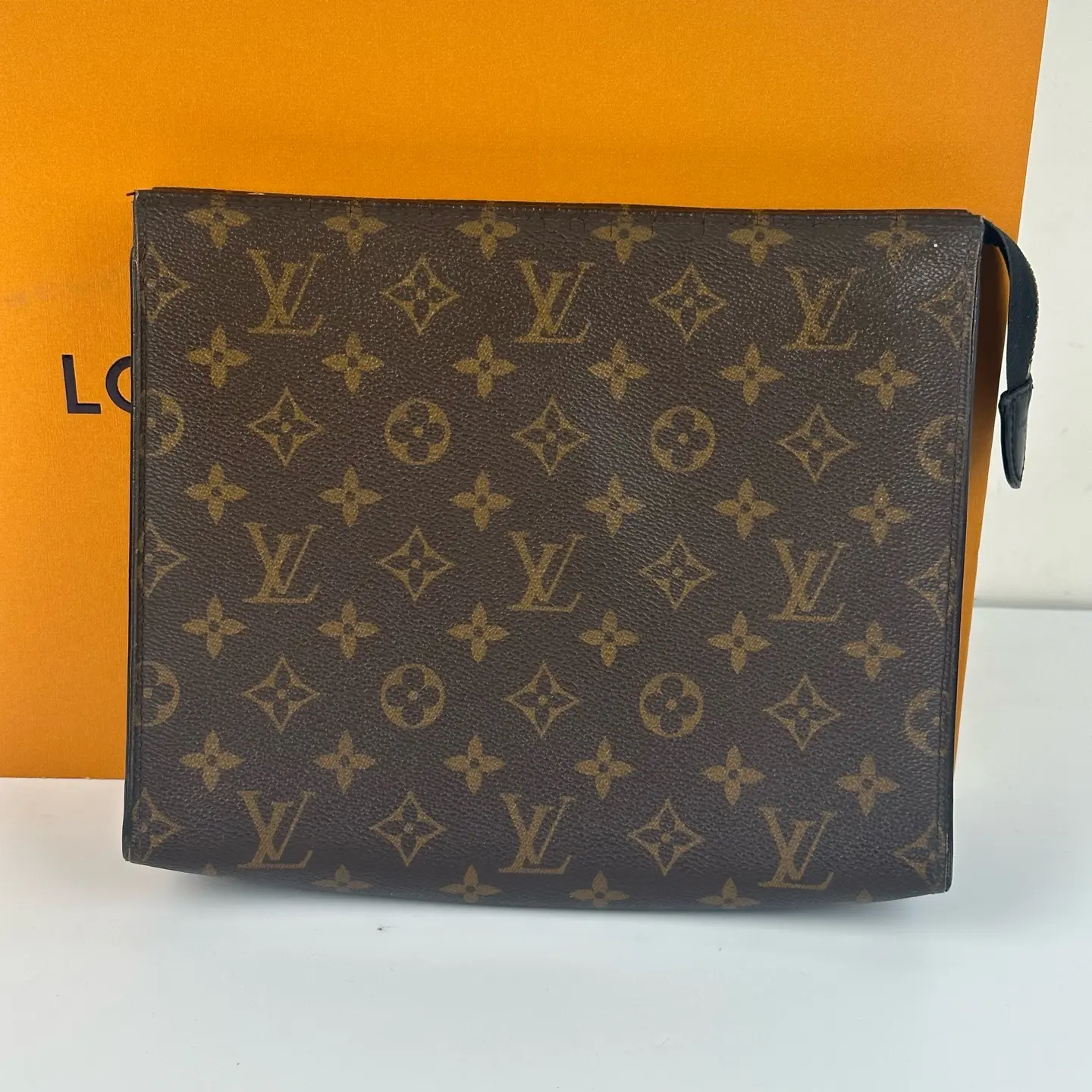 Pre-owned Louis Vuitton Monogram Wristlet Clutch Toiletry Bag (TK0154 CC0259)