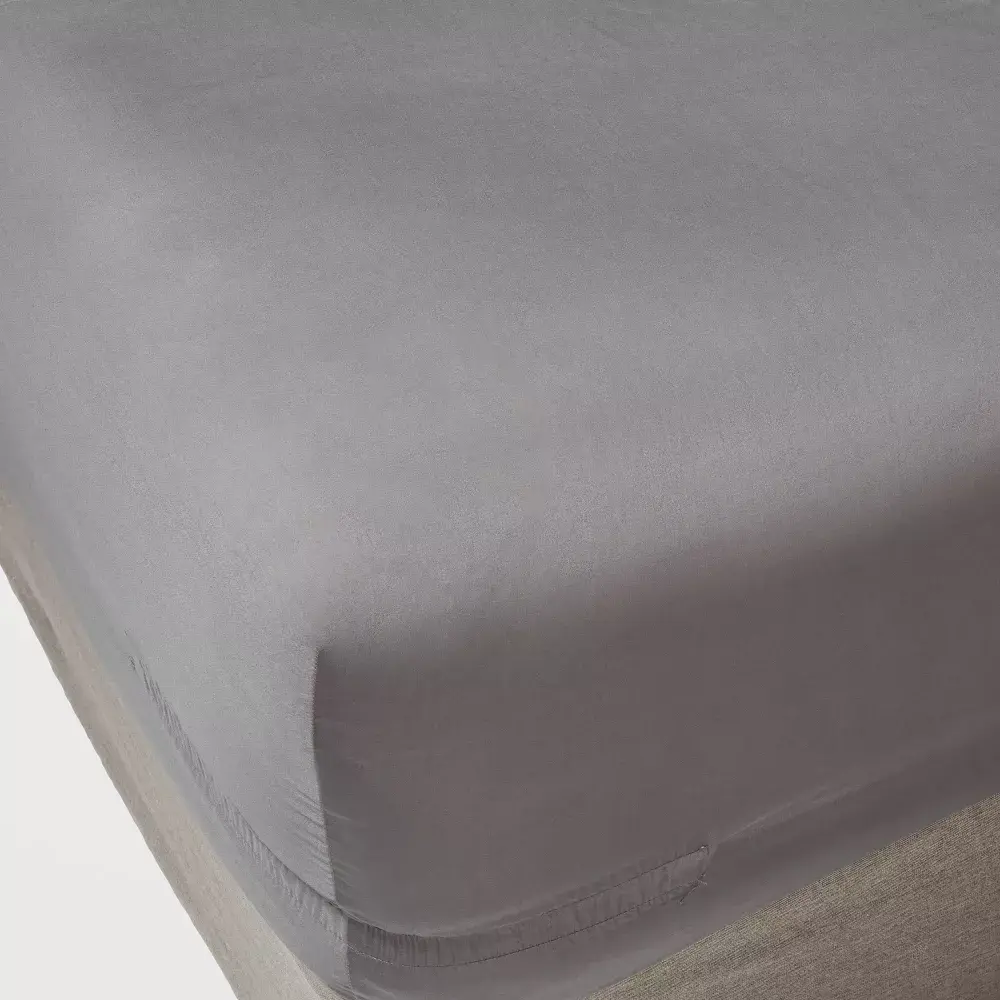California King 400 Thread Count Performance Fitted Sheet Dark Gray - Threshold: Sateen Cotton 18" Deep Pocket
