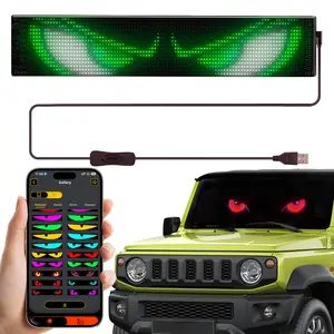 Dynamic Big Devil Eyes Light for Cars Programmable Flexible Window Screen LED Display for Car Animated Car Eye Matrix Panel LED Screen for Windshield Truck Vehicle USB Plug Design Car Accessories