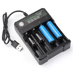 4-slot Battery Charger, USB DC 5v Input Battery Charger, Battery Charger for 3.7v Li-ion Battery: 10440/14500/16340/16650/14650/18350/18500/18650