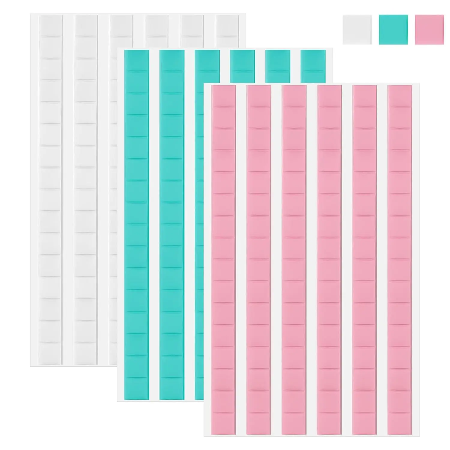 288 count Sticky Tack Putty, Removable Adhesive Poster Putty, Mounting Putty  Wall Safe Tack Putty, Tacky Putty for Hanging Pictures and Museum Art Photography (White Blue Pink)