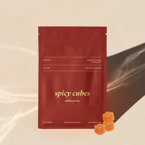 Spicy Cubes Pineapple & Ginger Dailies for Her Terrain Support Formula Organic Fenugreek Tribalis Terrestris Bromelain Saffron Ginger Root Vegan Non-GMO