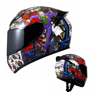 New Motorcycle Helmet Full Face Men Women All Season Universal Fashion Print Cool Safety Helmets
