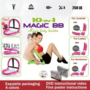 Magic BB 10 In 1 Abdominal Trainer Ab Workout Equipment - 3 Levels Adjustable Abdominal Exercise Ab Machine for Home Gym with Core & Ab Training,OutdoorFun,Father's Day Gift