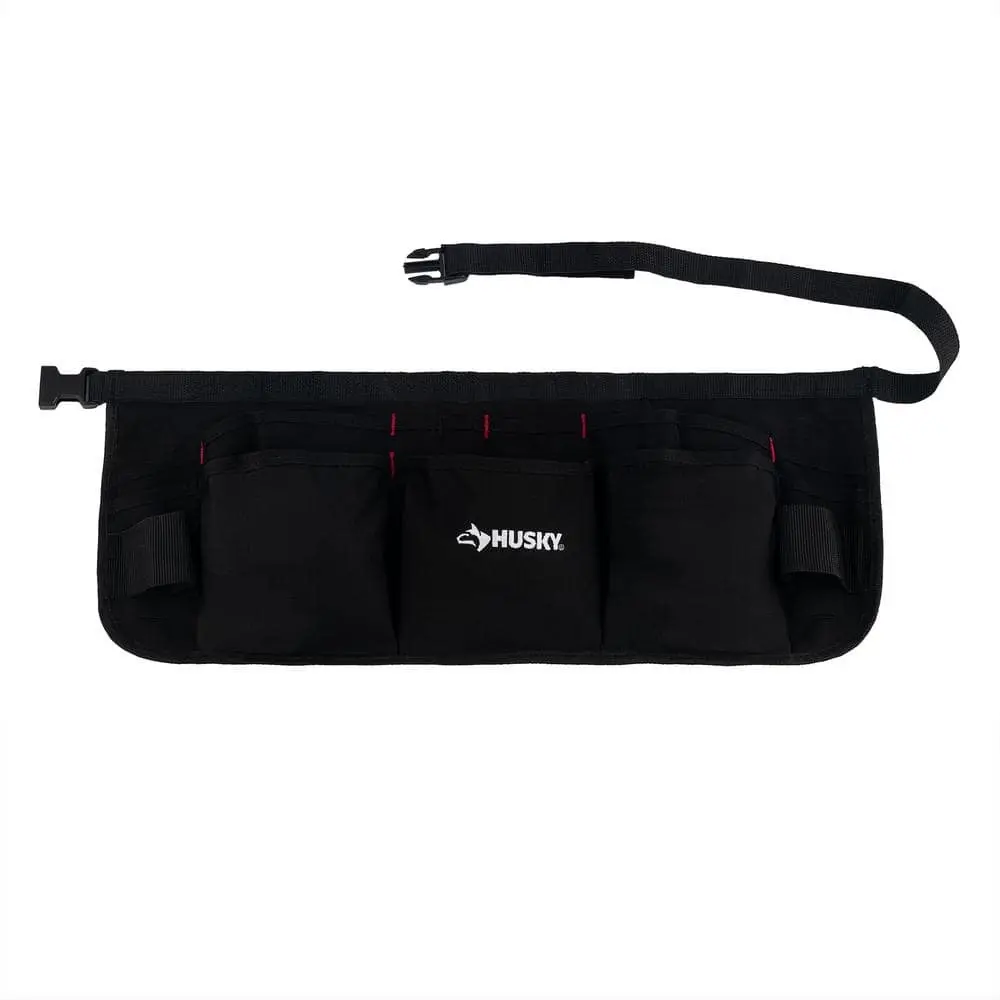 24 in. 13-Pocket Black Canvas Tool Work Apron
