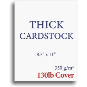 Extra Heavy Duty 130lb Cover Cardstock Bright White 350gsm 17pt Thick Paper for Inkjet & Laser Printers 8-1/2" x 11" 15 Pack