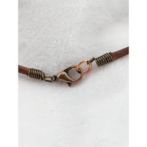Brown leather cord necklace
