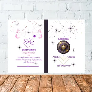 Sagittarius Inspirational A5 Zodiac Journal with Angel Numbers - Perfect for Note-taking and Self-discovery tarot card