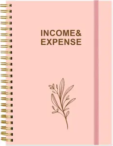 Income & Expense Log Book - A5 Income and Expense Ledger Book for Small Business, Accounting Bookkeeping  Ledger Log Book for Woman and Man, 5.5" x 8.5", Pink Leaf