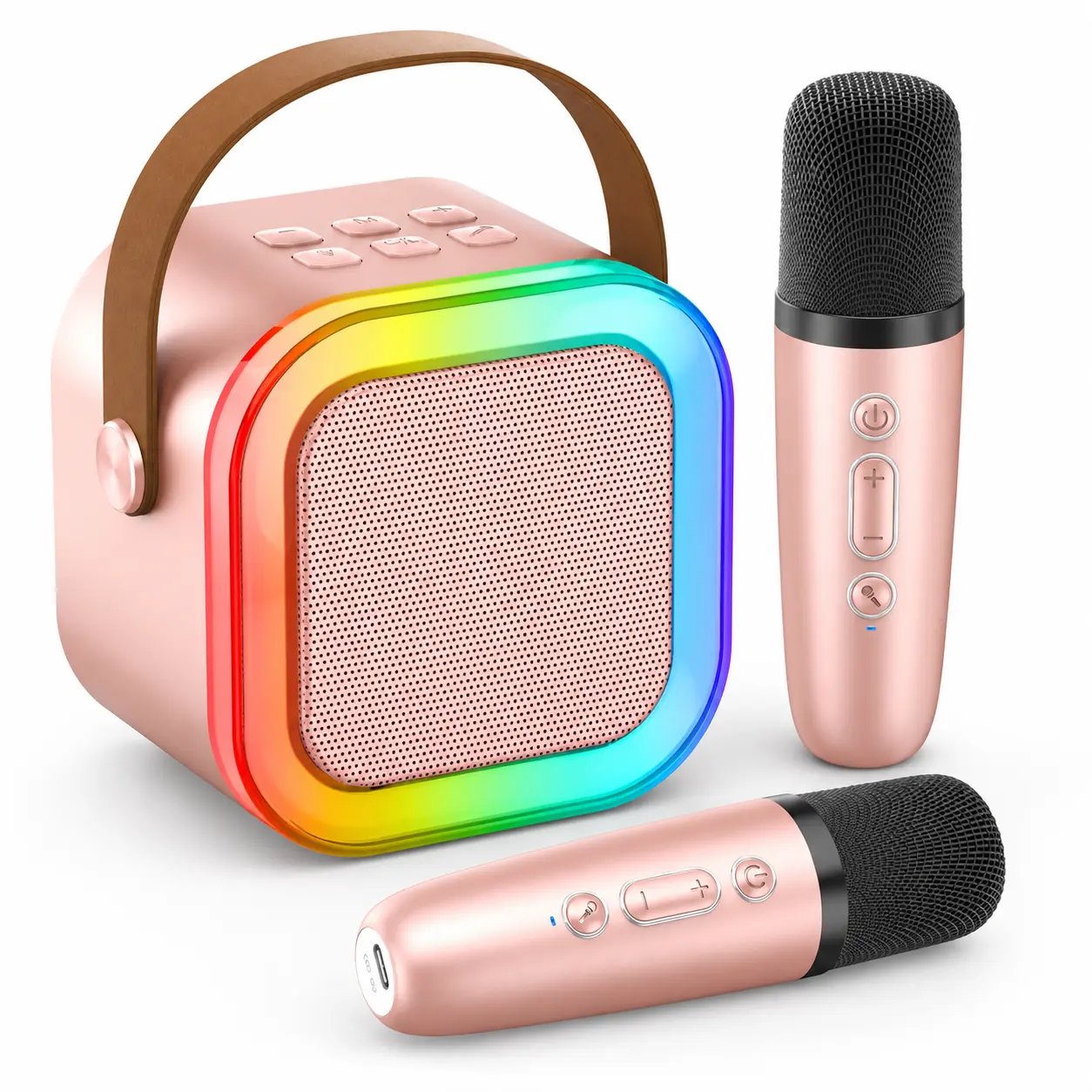 Portable Karaoke System with Voice Changer - Compact Cube Mini Bluetooth Speaker, App Compatible for Family Fun, Easy Entertainment, Gift Ideas for Music Lovers, Fun Enough to Share