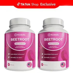 2 Pack Rosabella Organic Beetroot Capsules (1300mg) for Blood Flow & Heart Health