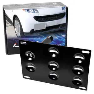 iJDMTOY Euro Style No Drill Front Bumper Tow Hook License Plate Mounting Bracket Adapter Kit For W451 W453 Smart Fortwo Car