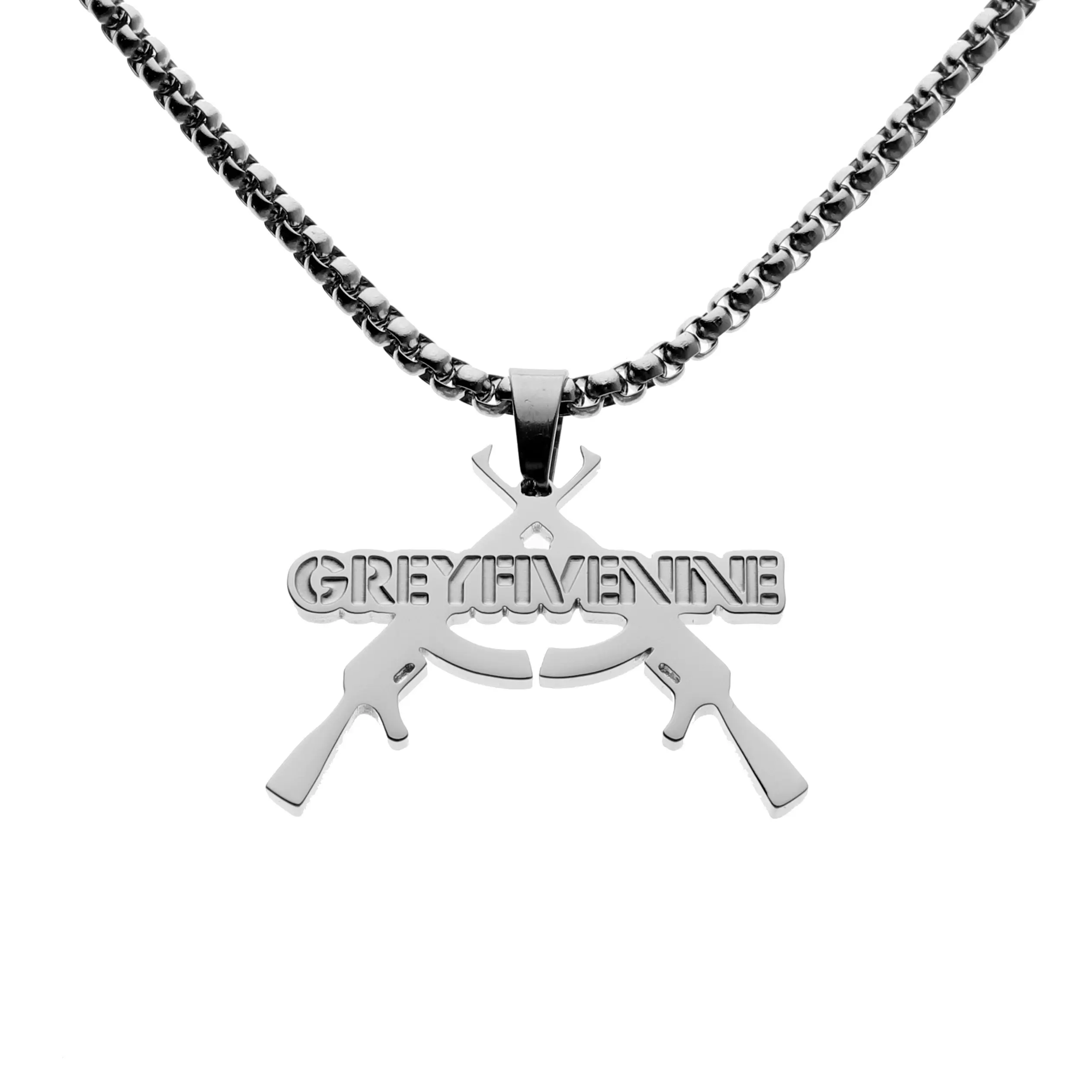 Grey 5 9 Stainless Steel Pendant Necklace – Polished Streetwear Chain