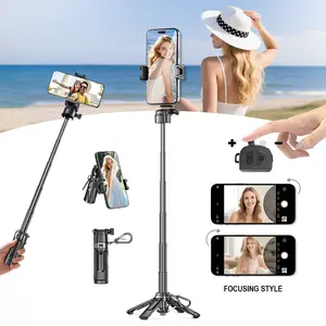 Mini Zoom Selfie Stick Tripod, Pocket Size Selfie Stick for iphone, Selfie Stick with Zoom Wireless Detachable Remote Control,for Photograph, Live Streaming, Video Recording