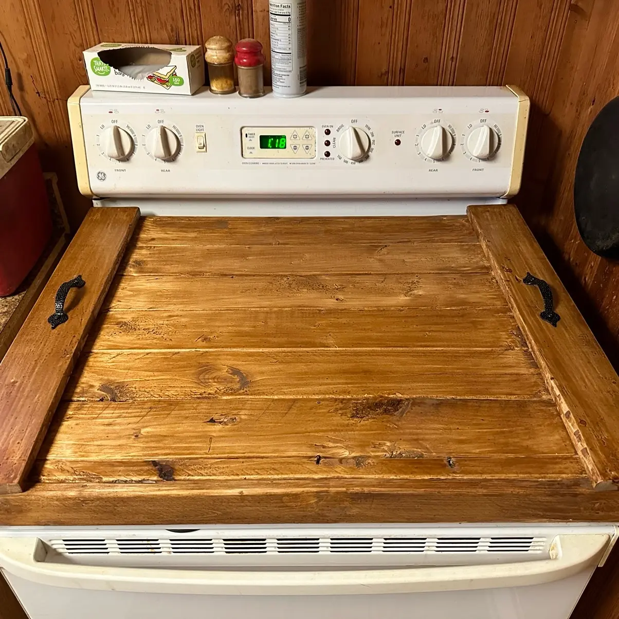 Noodle board stove cover antique walnut