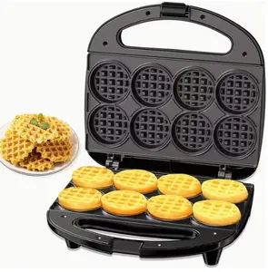 Quick-Release Mini Waffle Maker | Makes 8 Bite--Inch Waffles Fast | Dual Non-Stick Plates for Easy Cleanup | Perfect for Family Breakfasts