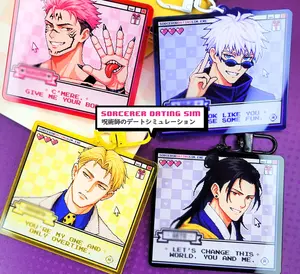 Pixel Art Sorcerer Curse Dating Simulator Acrylic Keychains ,  Perfect Gift for Fans & Collectors