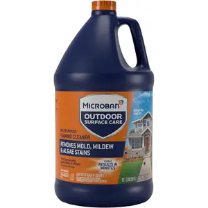 Microban Outdoor Surface Care Cleaner 1 Gal - Foaming Action for Siding, Decks, Fences, and More - Effective Mold, Mildew & Algae Removal