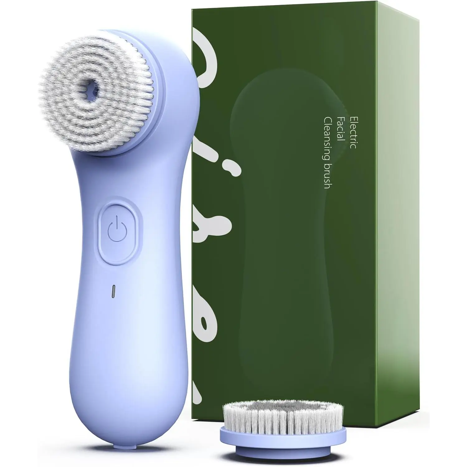 Electric Face Scrubber, 2-in-1 Dual Head Facial Cleansing Device with 2 Brush Heads for Deep Pore Cleansing, 3-Speed Waterproof Plastic Exfoliator with Auto-Timer, Women