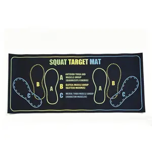 Large Squat Target Mat with Foot Position Markers, 30''*13.8'' Extra Thick 4mm Non-Slip Exercise Mat, Portable Workout Pad for Squats, Leg & Abdominal Training Waist Twist Core Ab Machine