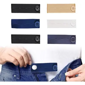 Elastic Button Extenders for Jeans, 6 count Maternity Pants Extender, 3 Button Holes  Extenders for Pants for Women/Men// for Different Kinds of Pants