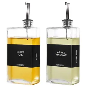 2PCS Soy Sauce Coffee Syrup Oil and Vinegar Dispenser Set, with Silicone Funnel 16.9oz/500ml