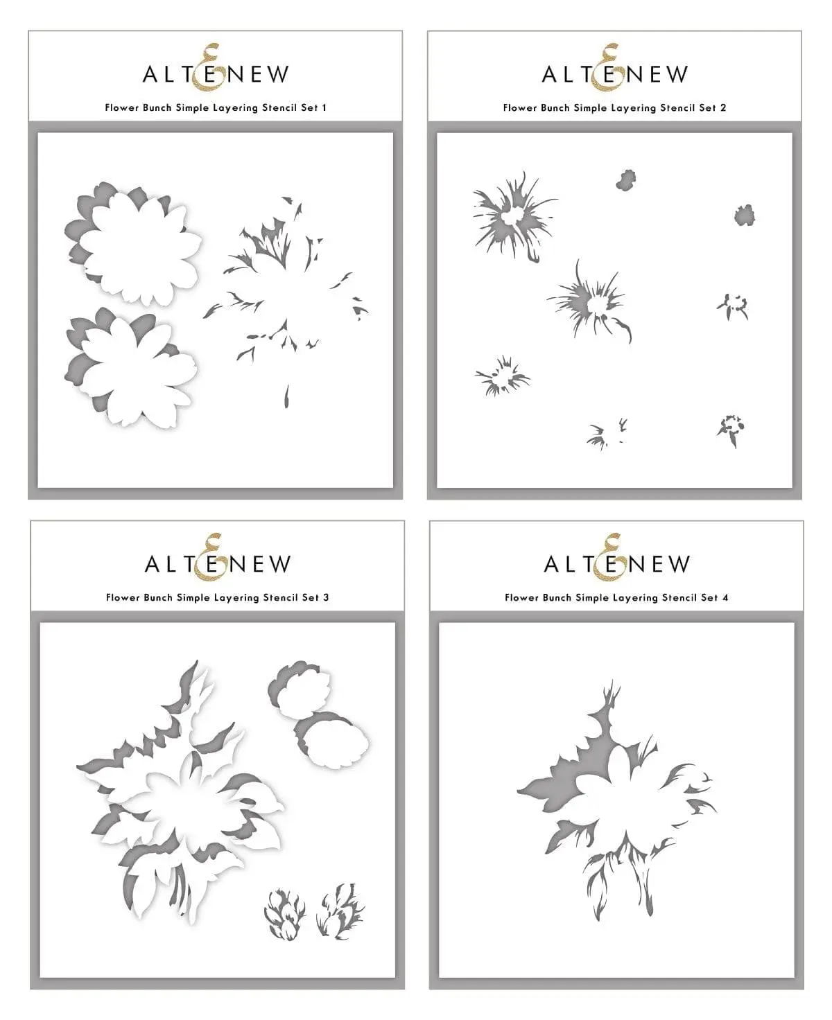 Flower Bunch Simple Layering Stencil Set (4 in 1)