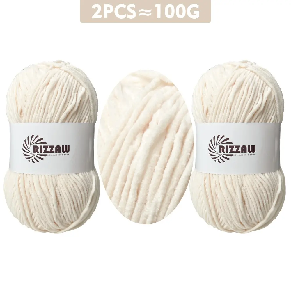 100g/2pcs Chenille Yarn Set, Soft Yarn for Crocheting, Ideal for Crochet Dolls, Clothes, Cushions, Scarves, DIY Crafts, Perfect for Handmade Projects
