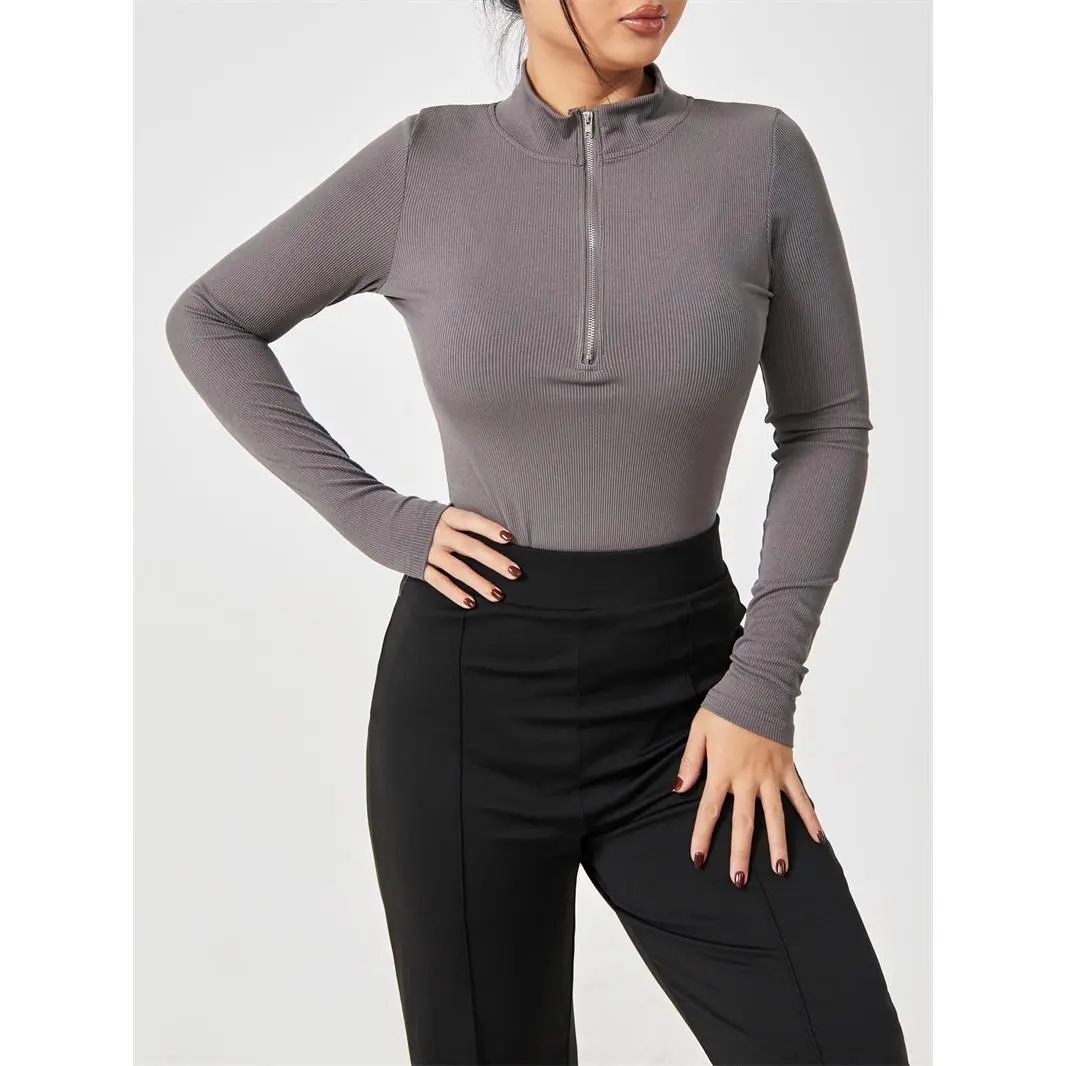Fashion Long Sleeve Zipper Jumpsuit Seamless Slimming Shapewear For Women Romper Womenswear Brown Ruched Sexy One-Piece Swimsuit Women's Stretch Gym Jumpsuit impact sport bra Yoga Set Tankini Split Conservative wrap workout sets athletic dress High yoga