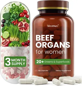 Grass Fed Beef Organ Supplement for Women with Super Greens & Antioxidant Fruits – 60+ Bioavailable Nutrients for Hormone Balance, Cycle Comfort, Primal Energy, Immunity, Hair & Skin – 3 Month Supply