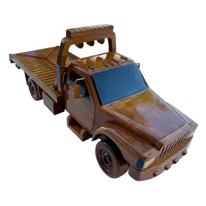 Flatbed Tow Truck Mahogany Wood Desktop trucks Model