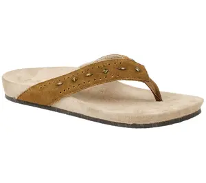 Revitalign Suede Orthotic Flip Flop Sandals - Kena Stud