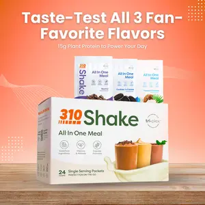 Clearance Sale: 310 Nutrition 310 Shake Box - 24 Pack Plant-Based Meal Replacement Shakes with 15g Protein & Sugar Free for Gut Health Support - Variety Pack of 5 Flavors