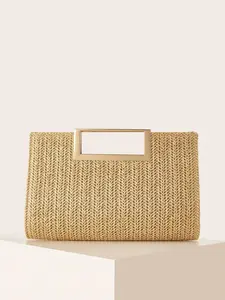 Casual, simple and versatile straw woven handbag, fashionable and niche design small square bag, square handle design, solid color series fashionable retro style, suitable for commuting/casual dressing scenes, Elegant Square Handbags, Fashionable Box Bag