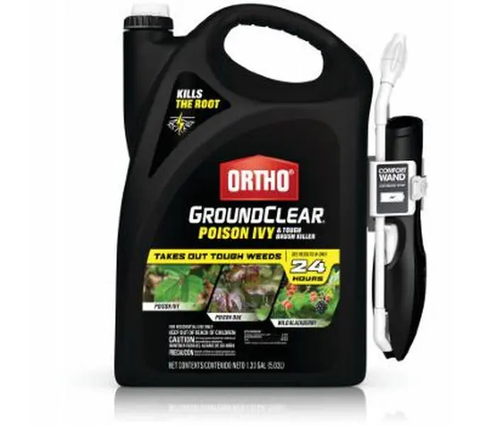 212 MAIN GroundClear Outdoor Weed Killer (1.33 gal, 14.5 lbs, Scotts Ortho Roundup 165166) - Rainproof Fast Formula, 24-Hour Action, Effective Against Poison Ivy, Tough Brush, Dandelion, Honeysuckle, for Cabins