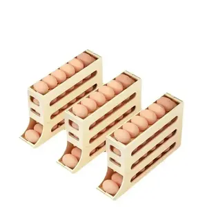 4-layer Egg Storage Box, Refrigerator Organizer Storage Automatic Egg Rolling Rack, Large CapacityRefrigerator Special Egg Holder Storage  Kitchen