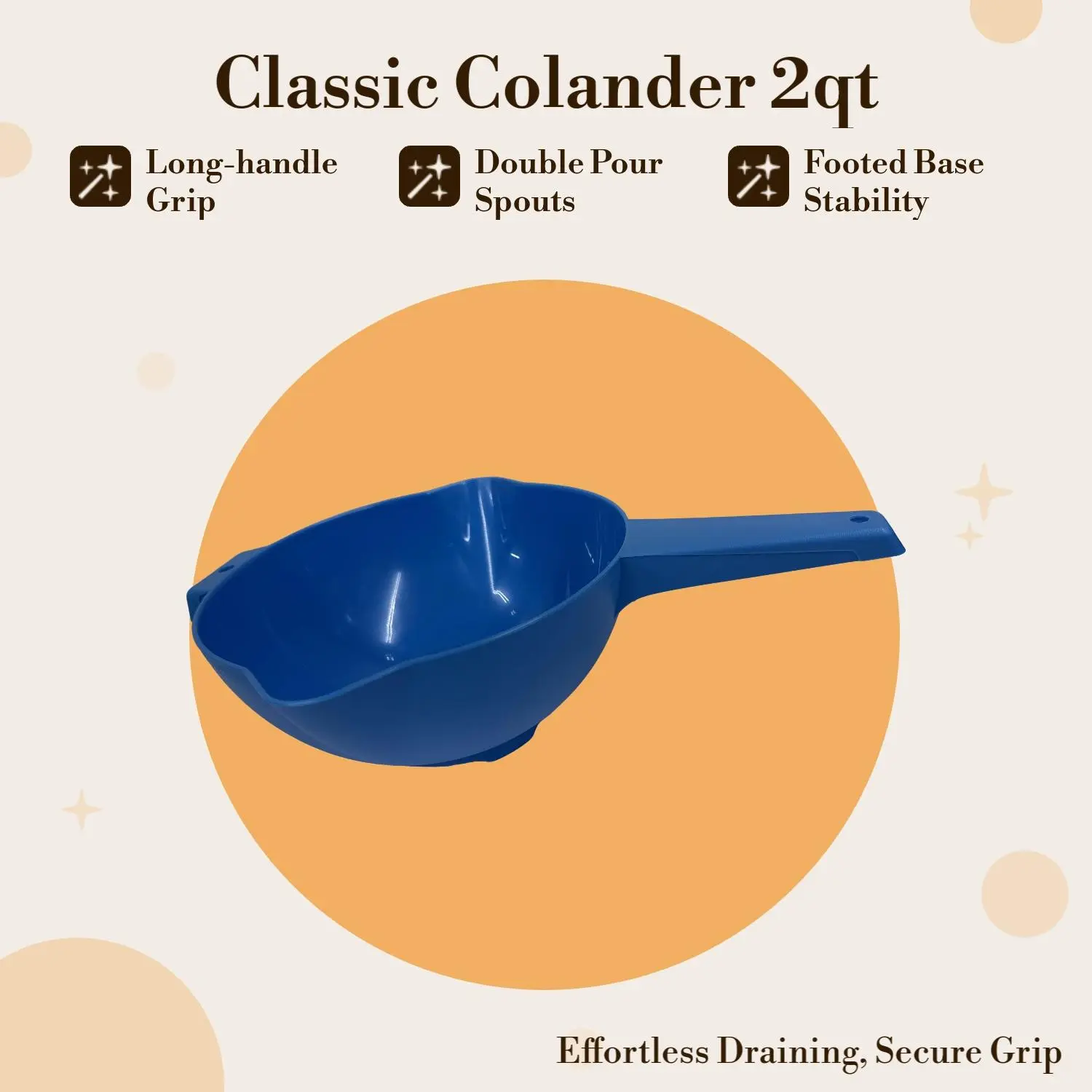classic colander with handle 2qt classic colander with handle 2qt
