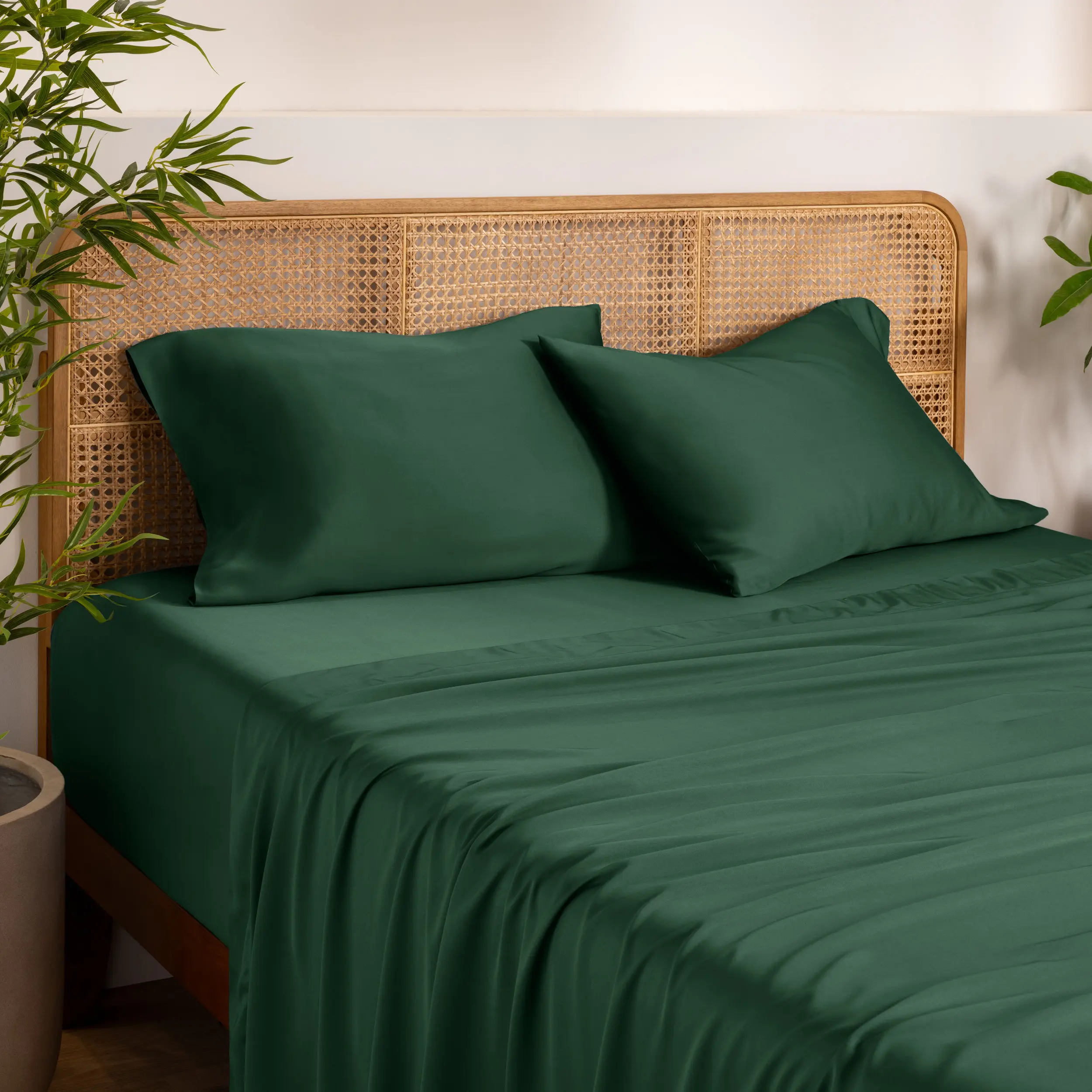 Bare Home 100% Rayon from Bamboo Pillowcase Set of 2 - Durable, Fraying-Resistant, Cooling, Breathable, Silky Smooth, Temp Control Solid Color Bedding Linens (Multi-Size, Cold Water Machine Washable)