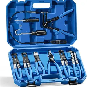 9PCS Hose Clamp Pliers, Long Reach Hose Clamp Tool Remover Universal Clamping and Disconnecting Tool for Auto Maintenance and DIY Repairs fathersdaygift
