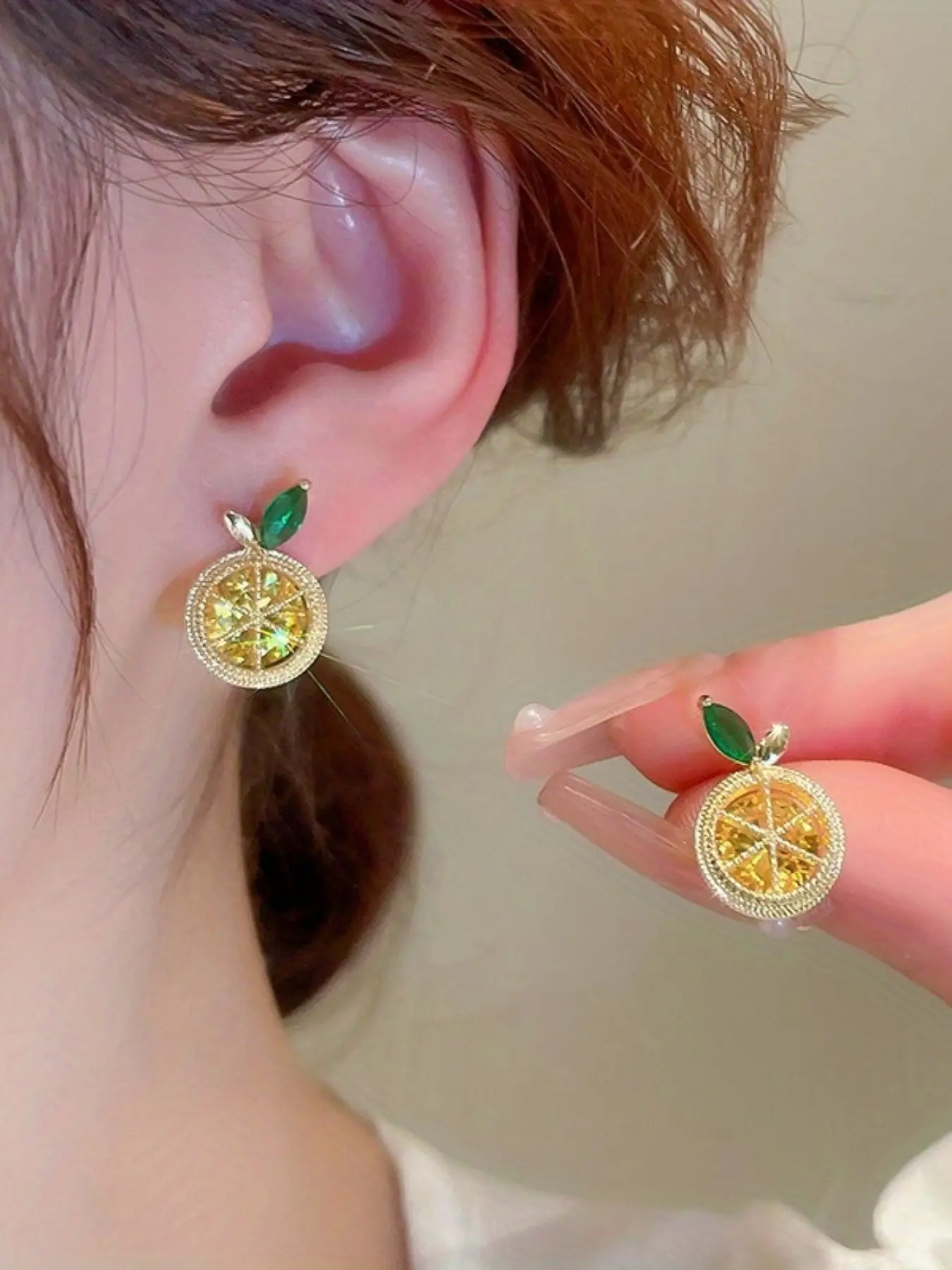 1/10pairs Exquisite And Stylish Sweet Lemon Fruit Veggie Earrings, Perfect Gift For A Girl's Birthday, Christmas, And Anniversaries