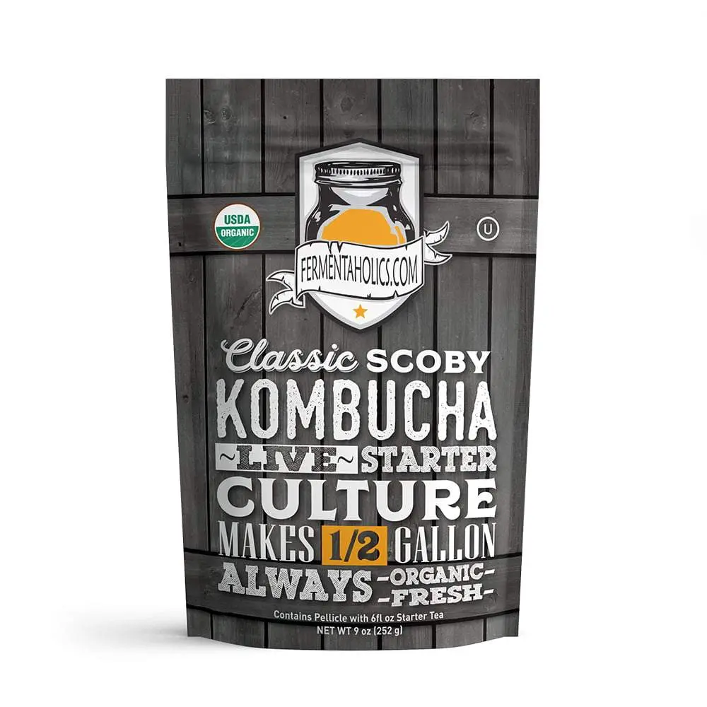 Classic Kombucha SCOBY – Half Gallon Batch - USDA Organic Live Kombucha Starter Culture - 9 oz