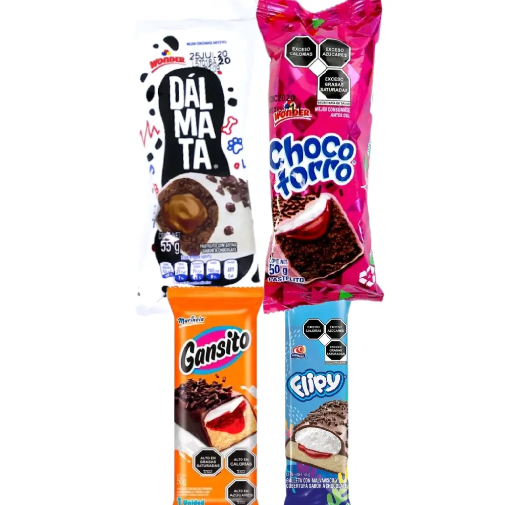 Chocotorro & Dalmata - Pastelitos de Chocolate de Mexico with Cream Filling & Chocolate Coating - Snack Desserts