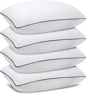 Bed Pillows for Sleeping 4 Pack Queen Size，Pillows for Side and Back Sleepers,Super Soft Down Alternative Microfiber Filled Pillows,18 x 28Inches