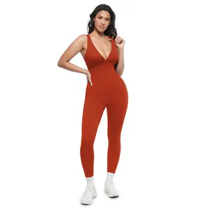 Shapellx Deep V Shapewear with Chest Support Breathable High-Waisted Tummy Control Basic Jumpsuit