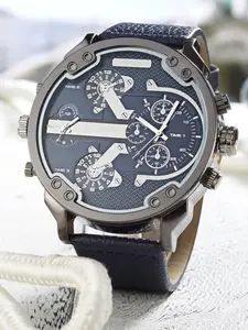 Men's Punk Style Oversized Watch, Fashion Round Dial Watch for Party, Daily Decor, Trendy All-match & Exquisite High End Watch for Birthday Gift with Box, Quartz Watch, Fashionable Watch