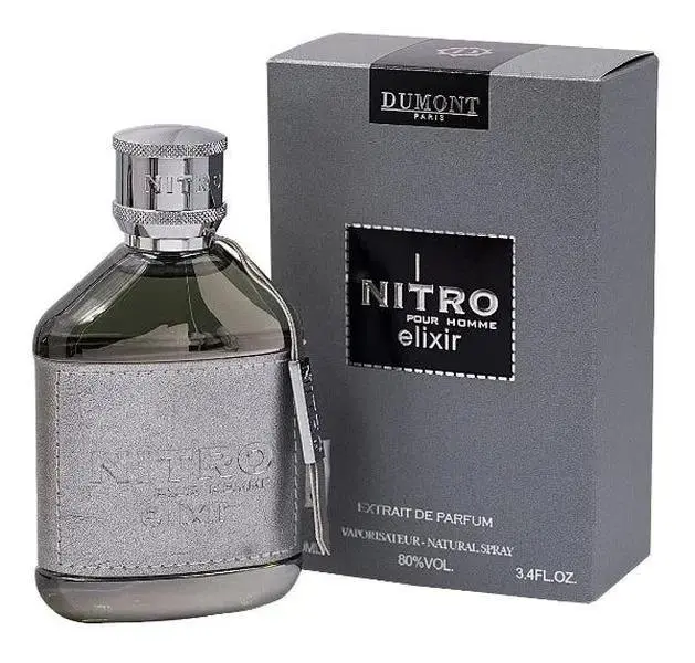 Dumont Nitro Elixir Extrait De Parfum for Men 3.4 oz | Long Lasting Amber Fragrance with Bergamot, Cardamom & Tonka Bean