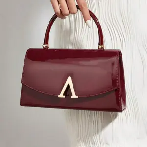 Stylish Luxury Solid Color Patent Clutch Woman Wallet PU Portable On Purse Handbag Crossbody Bag with chain for Office, College, Work, Business, Commute, Outdoor