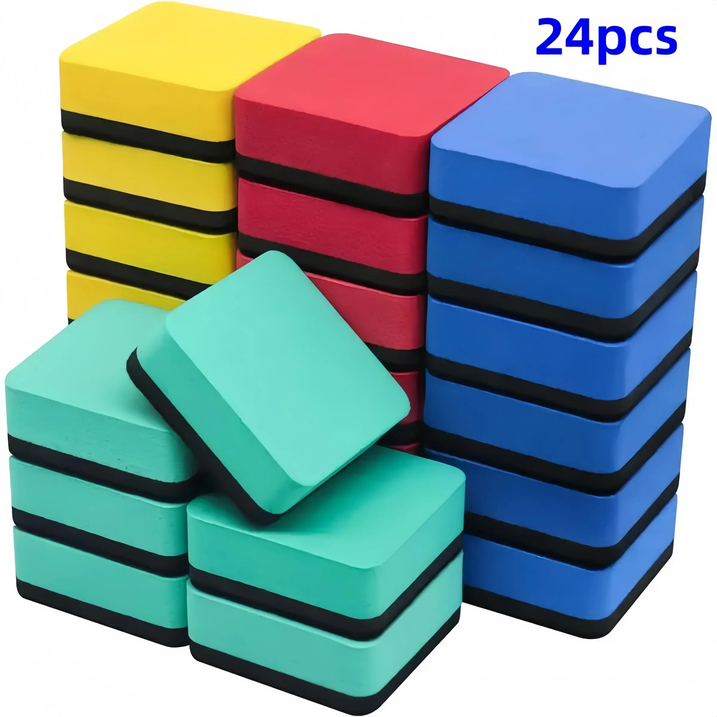 Dry Eraser, 24pcs/set Colorful Dry Eraser, Whiteboard Cleaner, Office Stationery & Supplies, Office School Supplies, Desk Supplies for Classroom, Home & Office